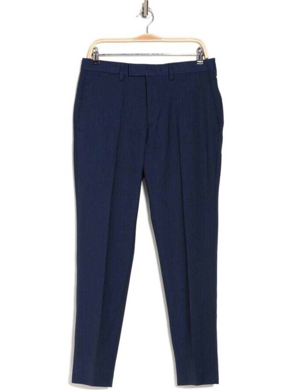 Louis Raphael Men's Slim Fit Dress Pants 36x32 Navy Straight Mini Herringbone
